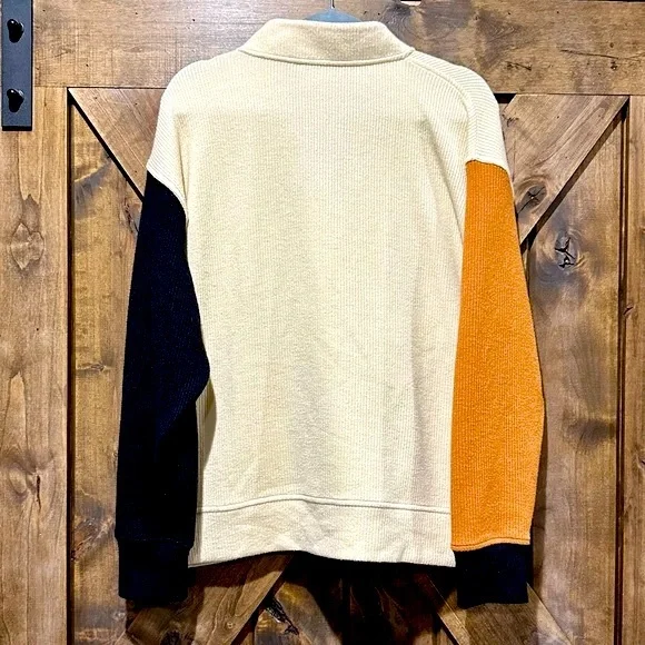 EUC Tru Lux Jeans Color Block Laced Neck Sweater Sz L - Picture 9 of 16
